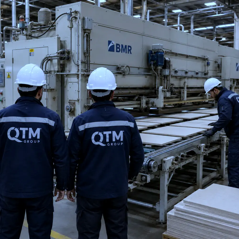 QTM Group team at a BMR ceramics production line