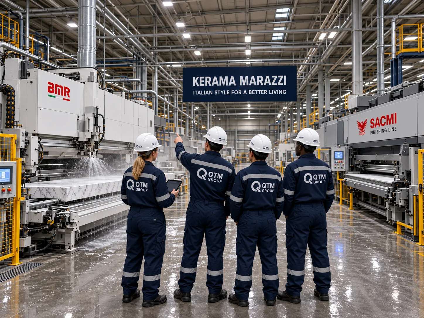 QTM Group technical support team at an industrial facility