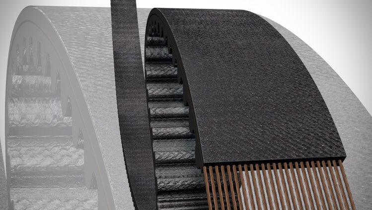 Continental rubber synchronous belt construction