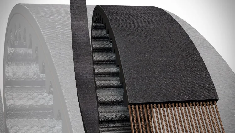 Continental rubber synchronous belt construction
